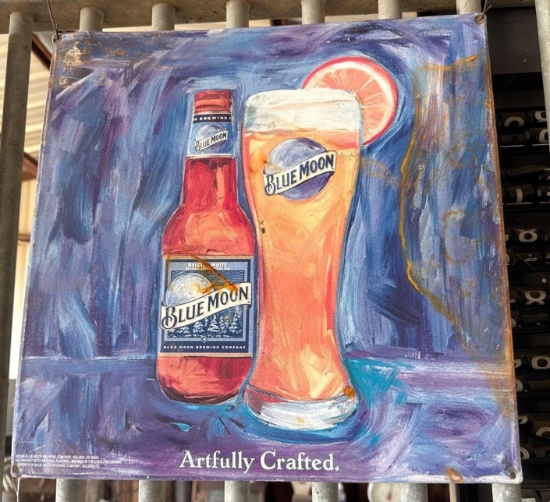 Blue Moon Metal Beer Sign - 16 x 16 in