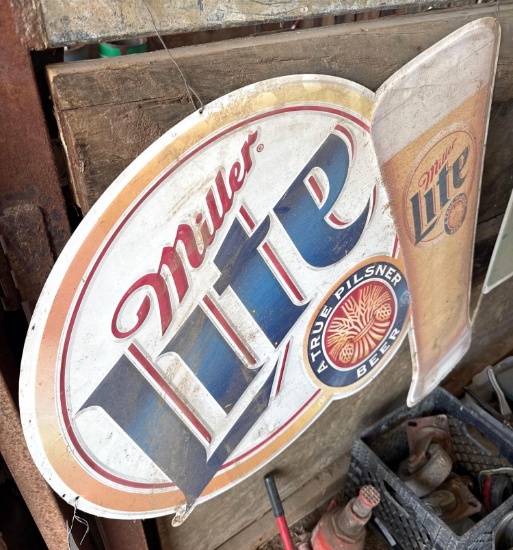 Miller Lite Beer Tin Sign - 34 x 34 in