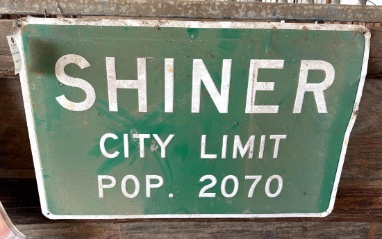 Shiner City Limits Beer Metal Sign - 38 x 24 in