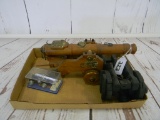 FLAT - 2 - WOOD CANNON REPLICAS, 2 MINI CANNONS