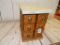 SET OF 6 SEWING MACHINE DRAWERS W MARBLE TOP TABLE