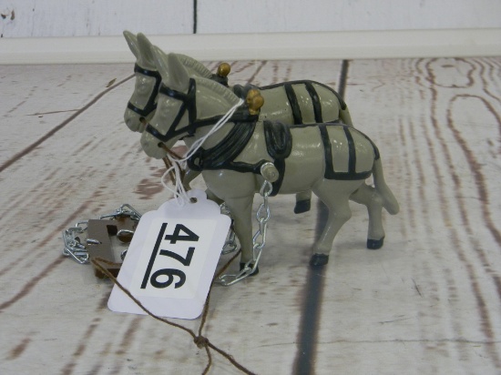 CAST IRON TEAM OF MULES - REPRO