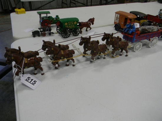 8 HORSE HITCH BEER WAGON, KEGS AND DRIVER