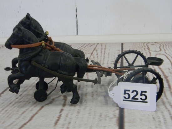 CAST IRON HORSE DRAWN SICKLE MOWER & TEAM