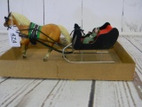 SLEIGH AND HORSE - WOODEN