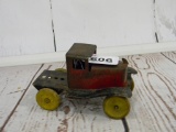 TIN TRUCK W/ WOODEN WHEELS