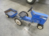 FORD TW-20 PEDAL TRACTOR, PLASTIC SEAT & WAGON
