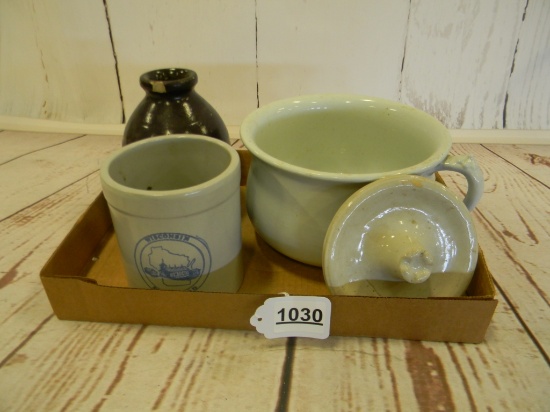 THUNDER MUG BROWN CROCK JAR