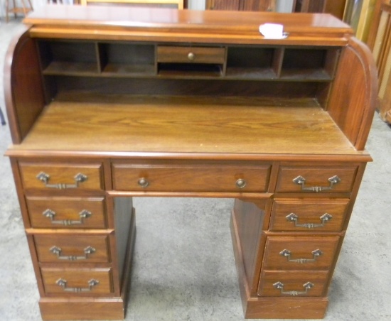 PINE ROLL TOP DESK