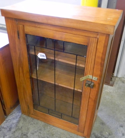 LEADED GLASS DOOR CABINET