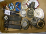 FLAT OF BELT BUCKLES AND STRAIGHT RAZORS