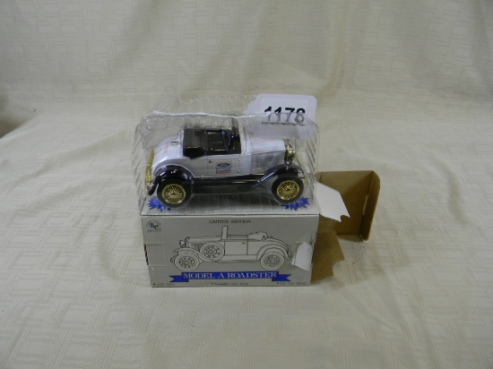 FORD MODEL A ROADSTER LOCKABLE COIN BANK