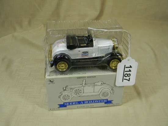 FORD MODEL A ROADSTER LOCKABLE COIN BANK