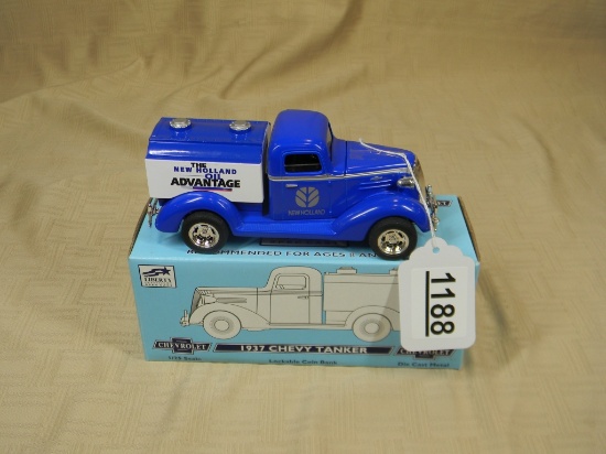 1937 CHEVY TANKER LOCKABLE COIN BANK