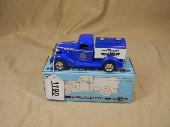 1937 CHEVY TANKER LOCKABLE COIN BANK