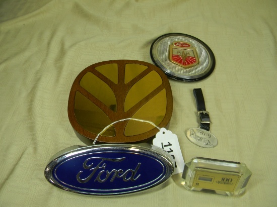 FLAT W/ FORD EMBLEM, CLOCK, NEW HOLLAND EMBLEM