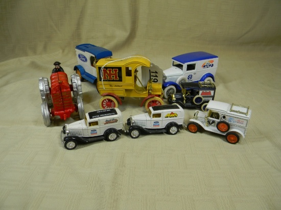 FLAT W/ FORDSON TRACTOR, ERTL 1913 MODEL T VAN