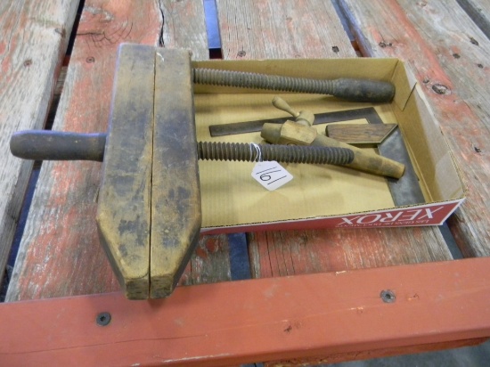 FLAT OF WOOD CLAMP, SPIGOT, MISC. SQUARES
