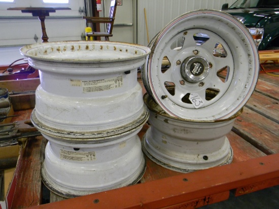 AMERICAN RACING FORD WHITE SPOKE WHEELS (4)