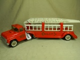 BUDDY L FIRE TRUCK AND TRAILER