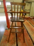 WOODEN DOLL HIGH CHAIR W/TRAY