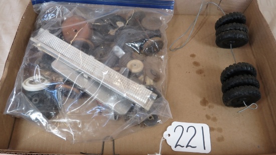 FLAT WITH MISC SPARE WHEELS AND AXLES