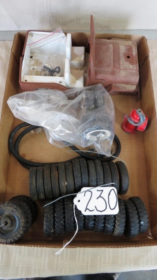 FLAT WITH JEEP FOR PARTS AND MISC TIRES