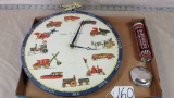 FLAT WITH  TINPLATE TOY COMPANY CLOCK AND B