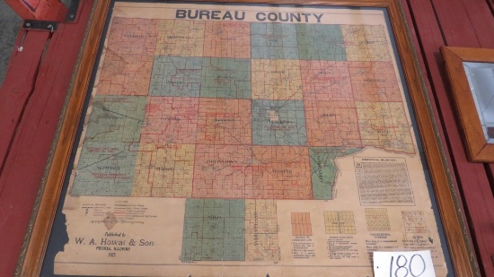1925 BUREAU COUNTY MAP 44" X 46"