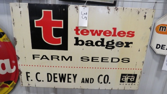 TEWELES BADGER SEEDS SIGN 48" X 32"