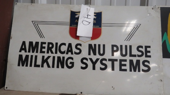 NU PULSE MILKING SYSTEM SIGN  30" X 18"