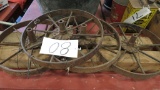 STEEL WHEELS AND RUNNERS FOR A ENGINE CART