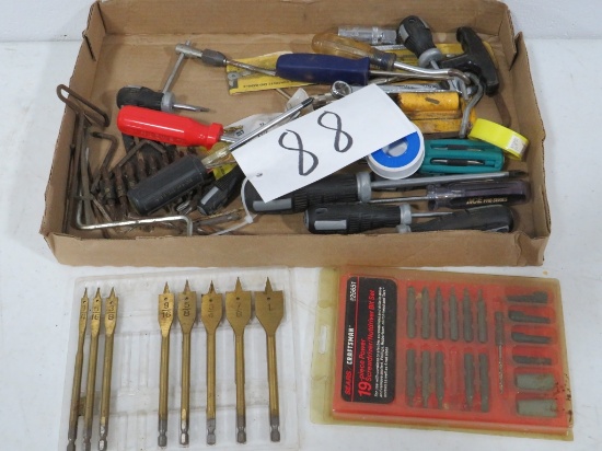 FLAT OF MISC SCREW DRIVERS AND BITS