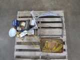 MERCEDES BENZ CAR GRILL W/ TOW STRAPS & MISC BOX