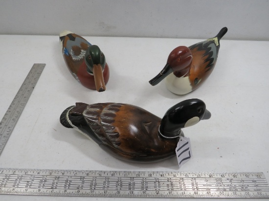 3 WOODEN DUCK DECOYS