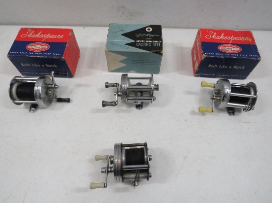 4 VINTAGE FISHING REELS