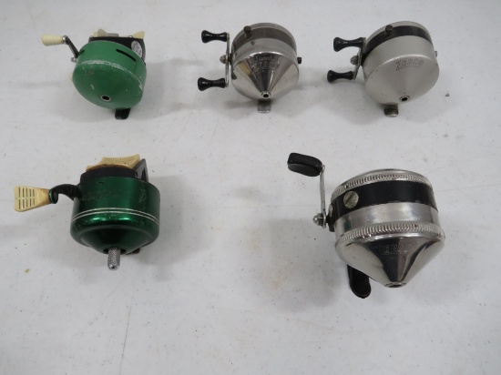 5 VINTAGE FISHING REELS