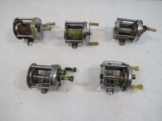 5 VINTAGE FISHING REELS