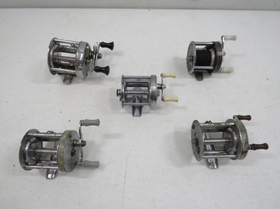 5 VINTAGE FISHING REELS