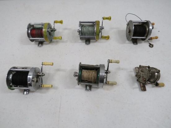 6 VINTAGE FISHING REELS