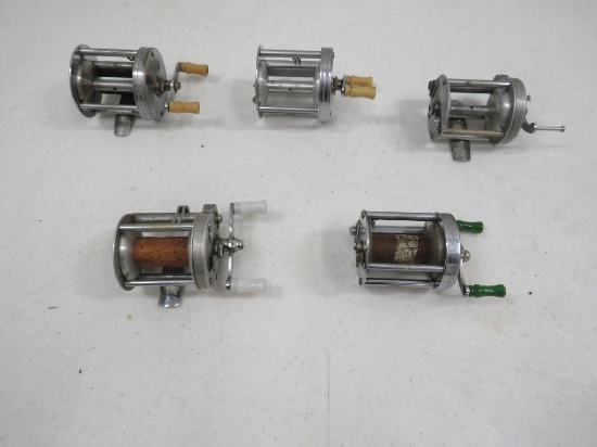 5 VINTAGE FISHING REELS
