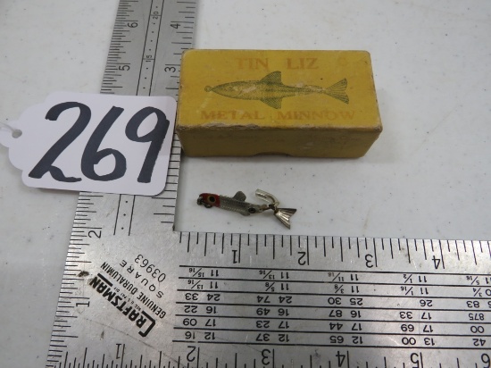TIN LIZ METAL MINNOW VINTAGE FISHING LURE