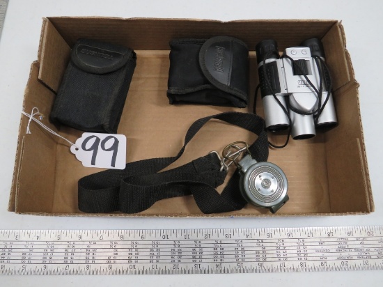 2 BINOCULARS, COMPASS AND RANGE FINDER