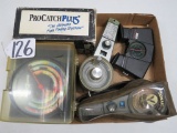 FLAT W/ VINTAGE FISH FINDERS AND MISC