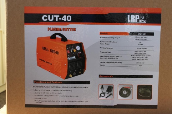 (NEW/UNUSED) LRP CUT40 40 amp. inverter plasma cutter 110V/220V, cuts 1/2'' plate, 60% duty cycle