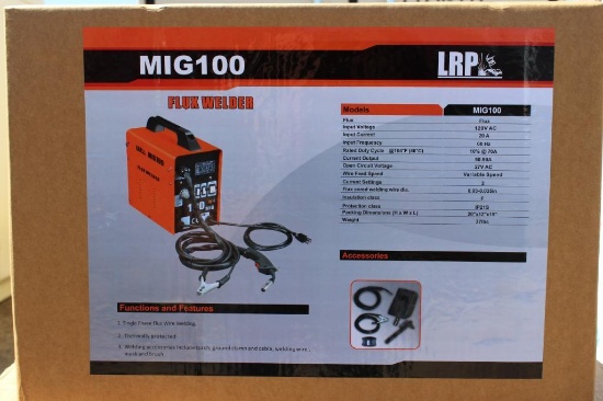 (NEW/UNUSED) LRP MIG100 100 amp. wire feed welder, dual function, flux core and stick, dual function