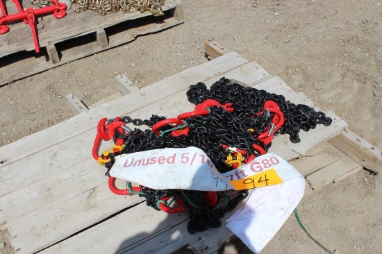 (NEW/UNUSED) 5/16 7ft G80 Double legs lifting chain sling. Material: Alloy Steel, Usage: lifting