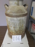 Milk Can With Lid- Banner Cheese Company Highland WI