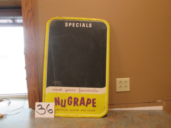 Nugrape Advertising Chalkboard Metal 30"x19.5