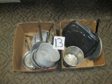 Boxes Of Pans And Miscellaneous Kitchen * 2